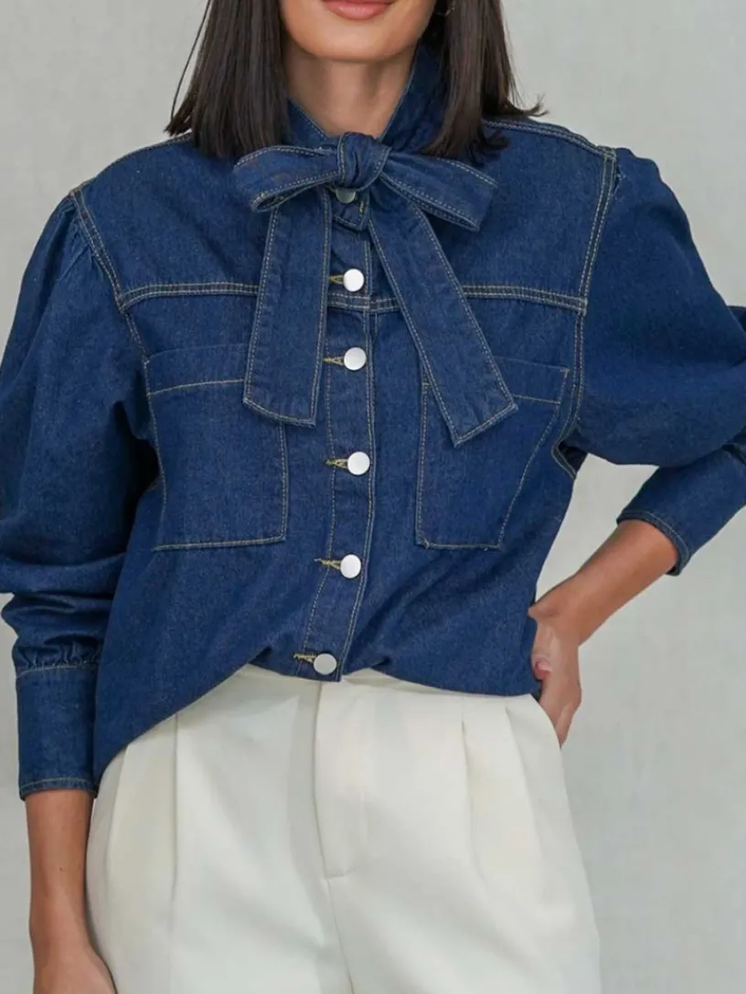 camisa_vaquera_lazo_2-1.webp Blusas Y Camisas De Mujer-Mariquita Trasquilá CAMISA VAQUERA LAZO Denim