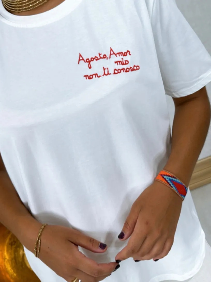 Camisetas De Mujer-Mariquita Trasquilá CAMISETA NON TI CONOSCO Blancoroto