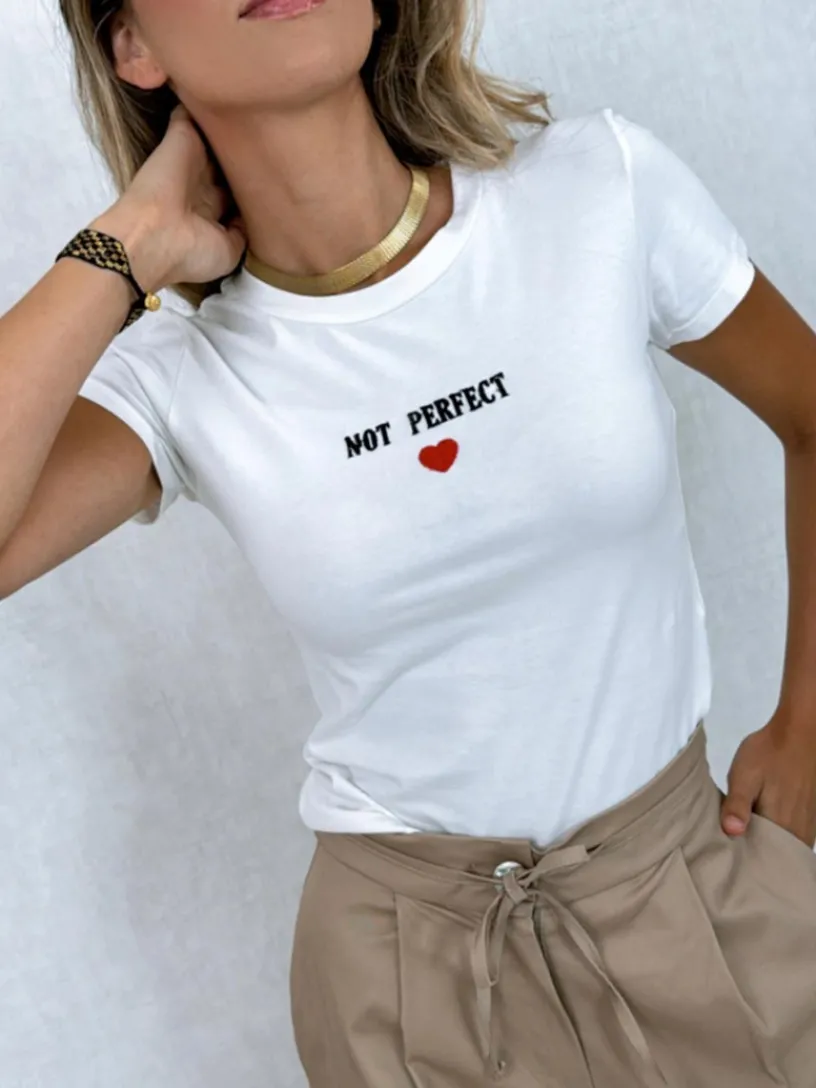 Camisetas De Mujer-Mariquita Trasquilá CAMISETA NOT PERFECT Blanco