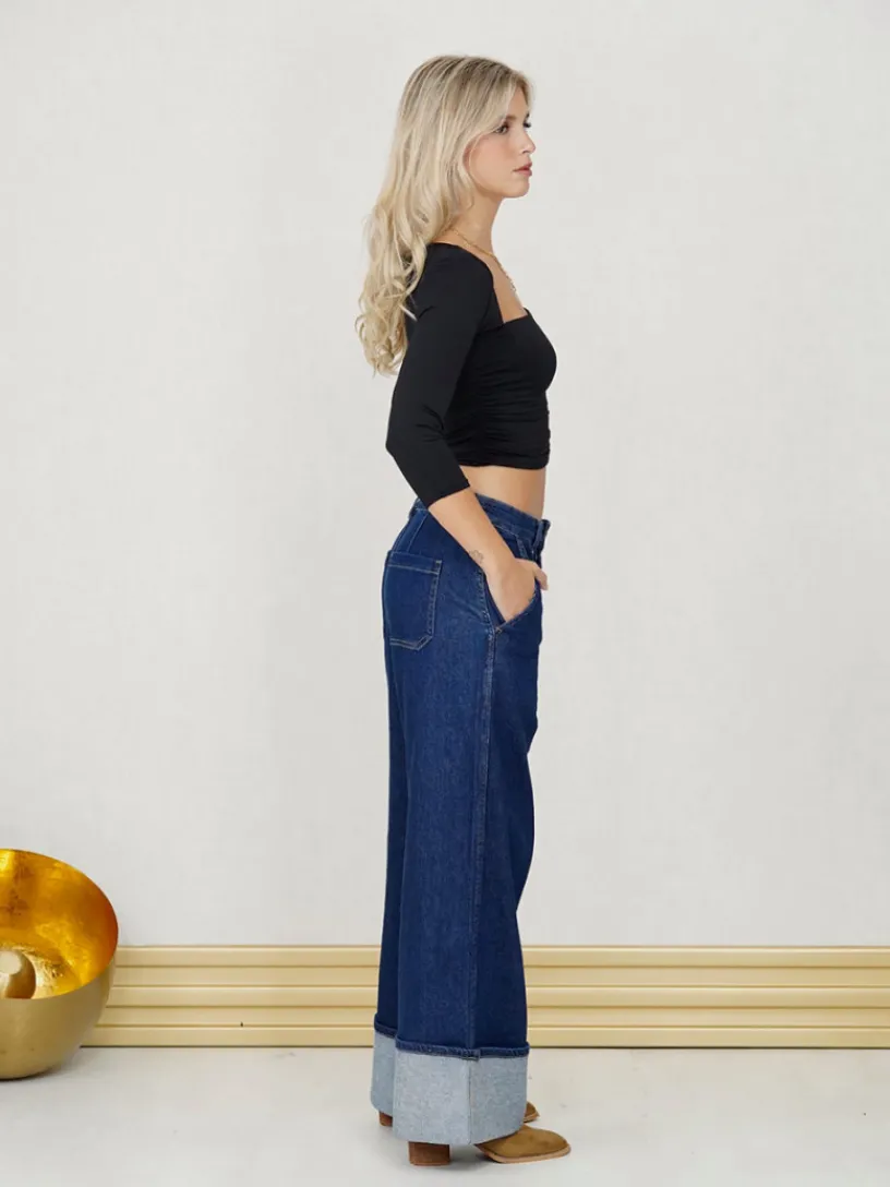 Pantalones De Mujer-Mariquita Trasquilá JEANS RECTO SELVEDGE VaqueroOscuro