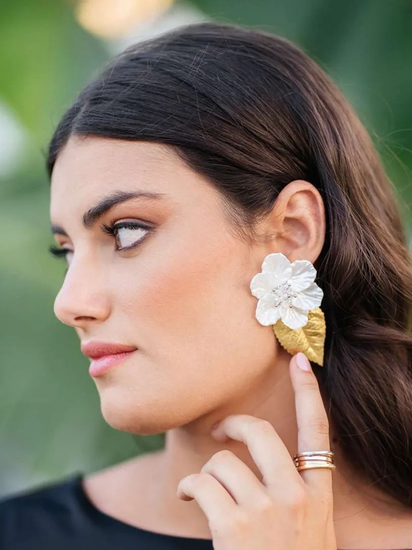 Joyas-Mariquita Trasquilá PENDIENTES FLORA Dorado