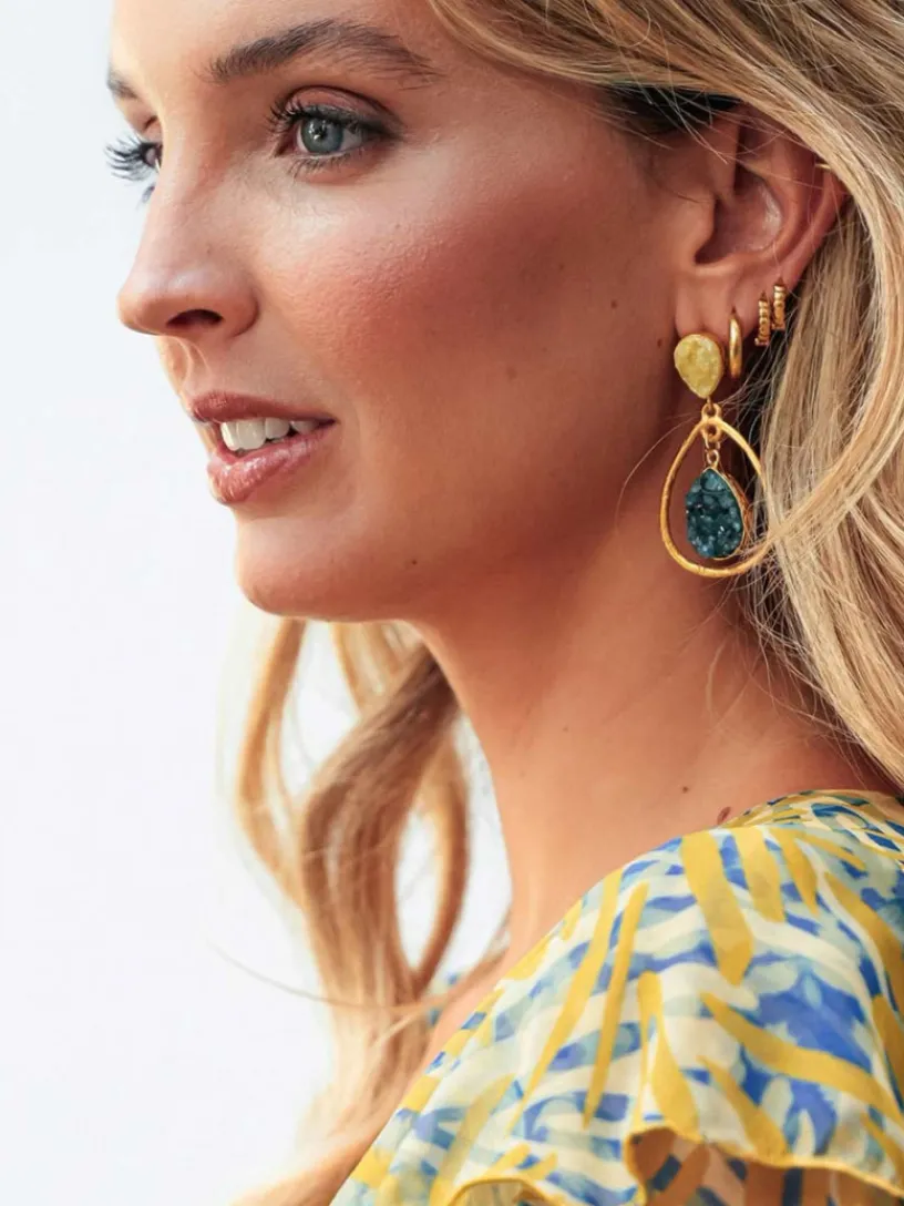 Joyas-Mariquita Trasquilá PENDIENTES PIEDRAS DRUSA