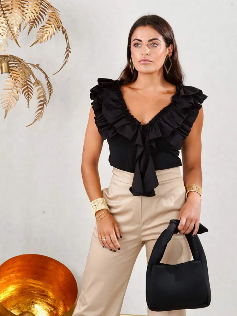 Blusas Y Camisas De Mujer | Blusas Y Tops De Fiesta-Mariquita Trasquilá TOP VOLANTE